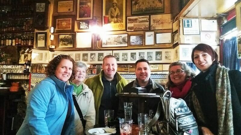Group of tourists posing