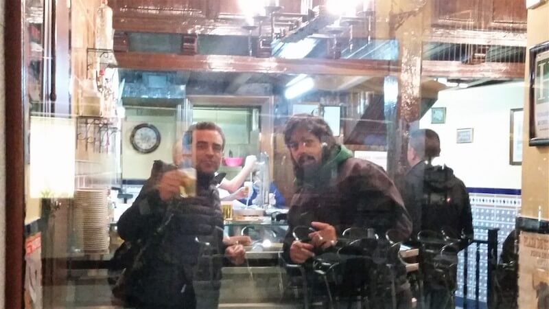 Two persons in local food store