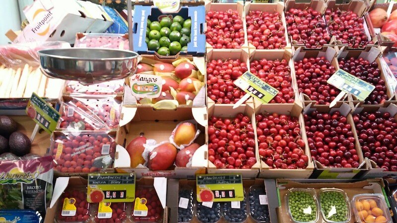 Various fruits in local food market